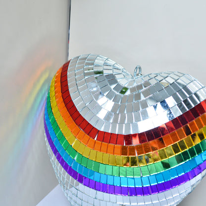  Rainbow Heart Sparkly Sequin Decor 