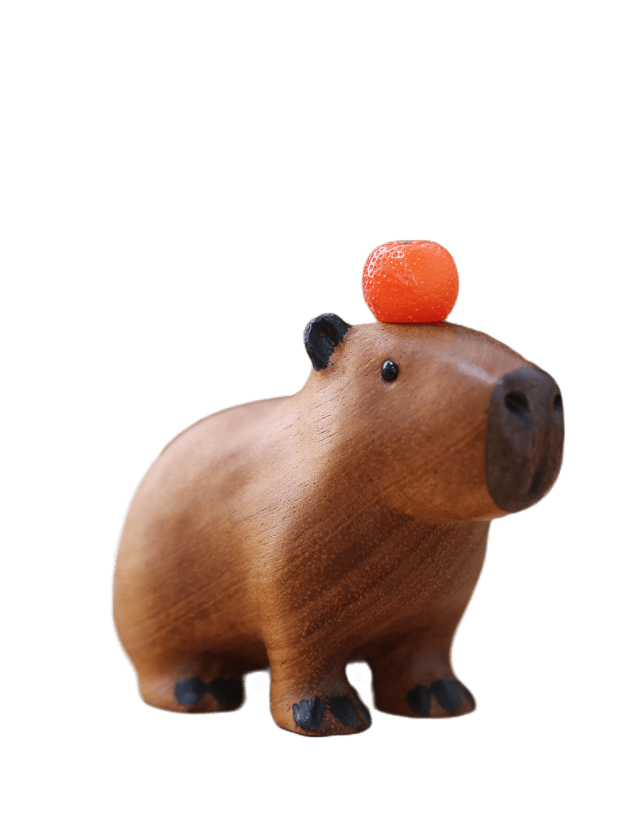 Capybara and Oranges Wood Ornament
