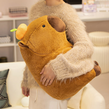 Sulking Capybara with Orange Doll Plush - patchandbagel