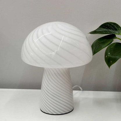  Cream Style Striped Mushroom Table Lamp 