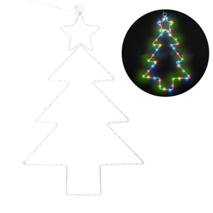 Schmiedeeiserne Weihnachtsbaumlaterne mit LED-Girlande