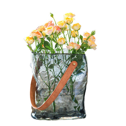  Aqua Elegance Handbag Glass Vase 