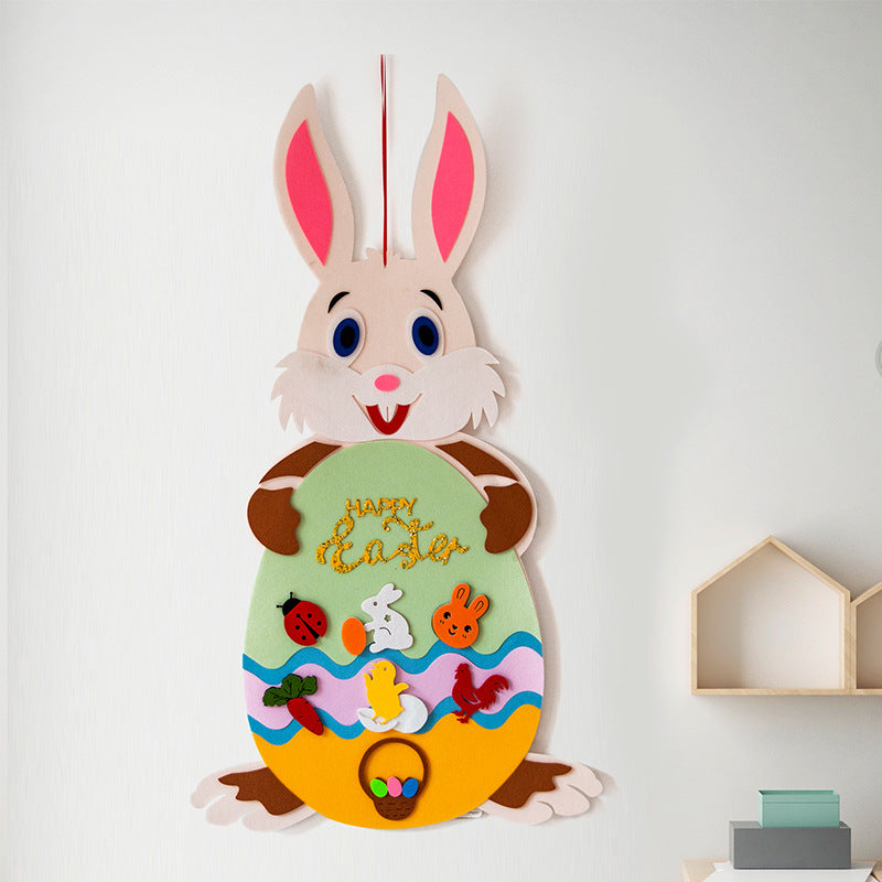 Easter Kids DIY Felt Bunny Pendants Toy - patchandbagel