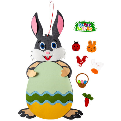  Easter Kids DIY Felt Bunny Pendants Toy 