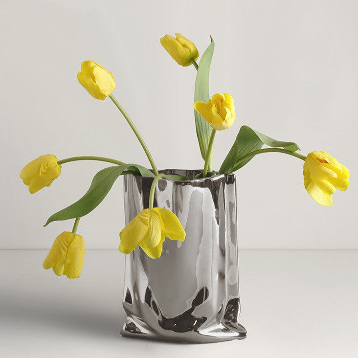 Elegant Faux Flowers with Vase - patchandbagel
