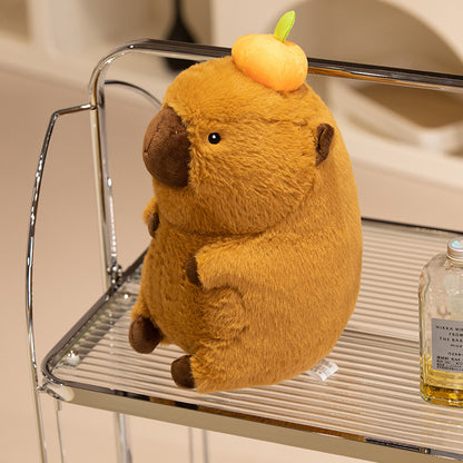 Sulking Capybara with Orange Doll Plush - patchandbagel