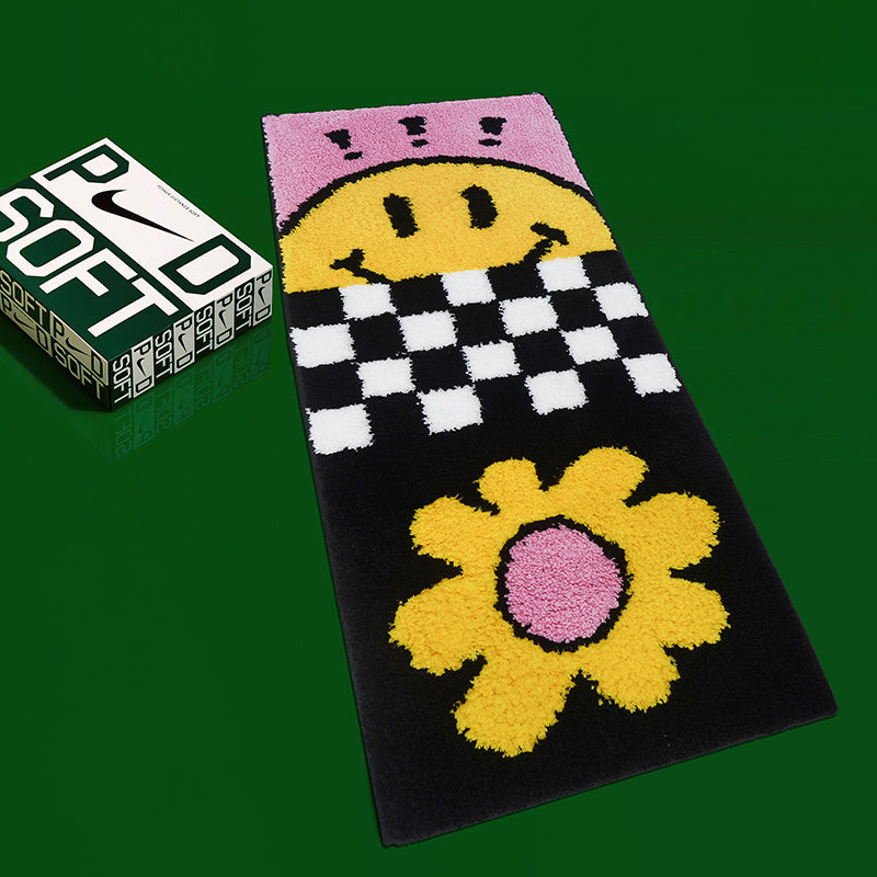 Daisy and Checkered Non-Slip Cuttable Mat - patchandbagel