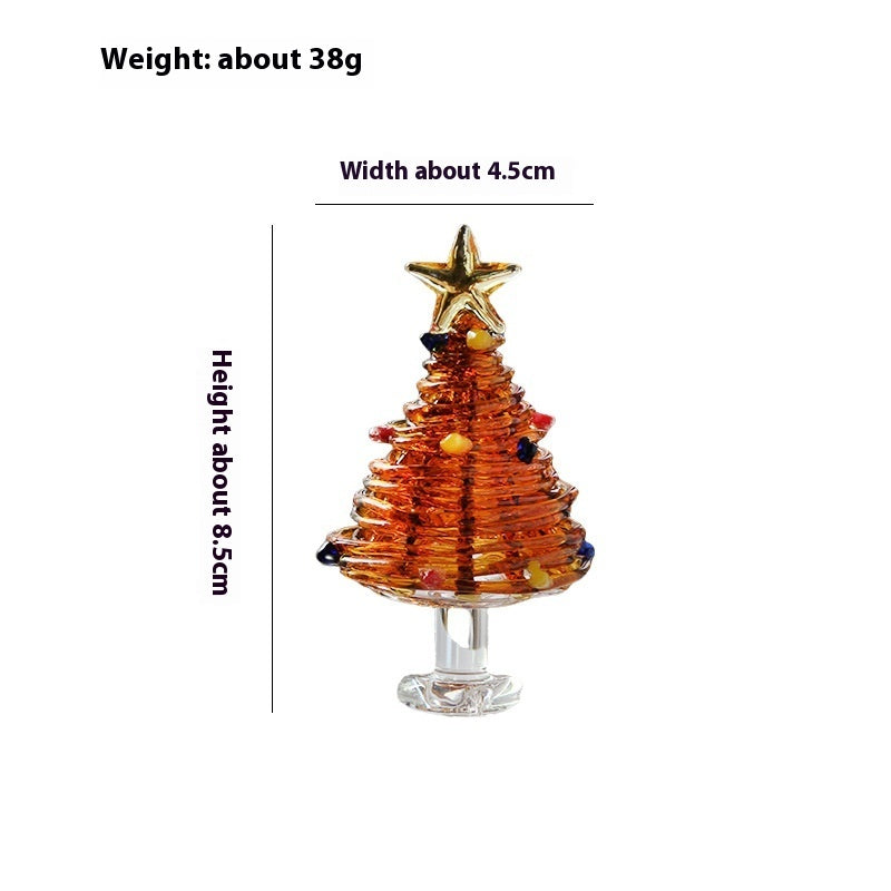  Christmas Gift Winding Wire Glass Craft Desktop Decoration Handmade Finish With Light 