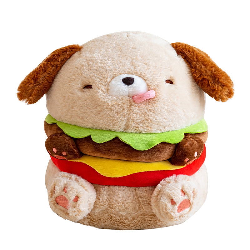  Hotdog Bun Puppy Cartoon Fast Food Plush 