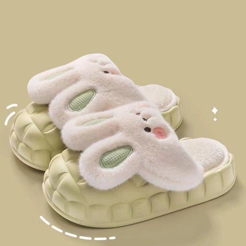 Hoppin' Cozy Cute Rabbit Winter Fuzzy Slippers