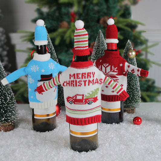 Cozy Christmas Knitted Bottle Cap