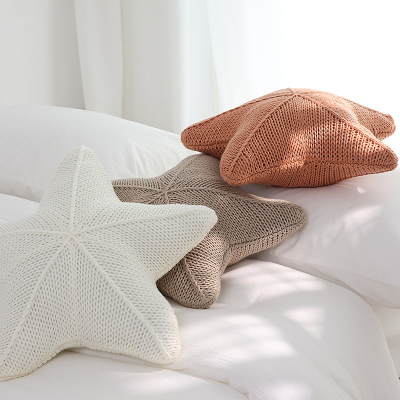  Starfish Hand-Knitted Pillow 