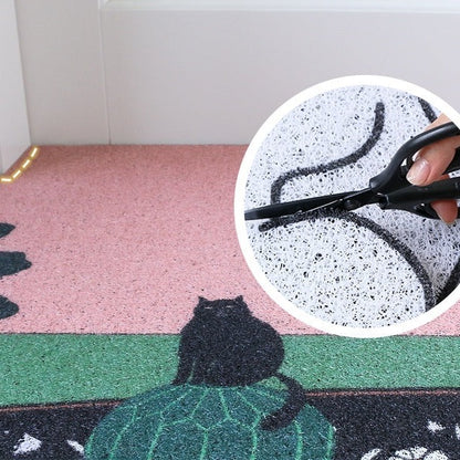  Afternoon Cat DIY Cut-Out Cartoon Entrance Mat 