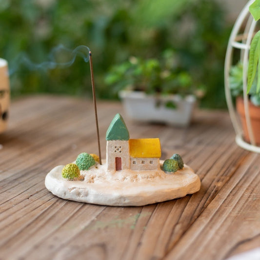 Cottage and Lighthouse Incense Holder