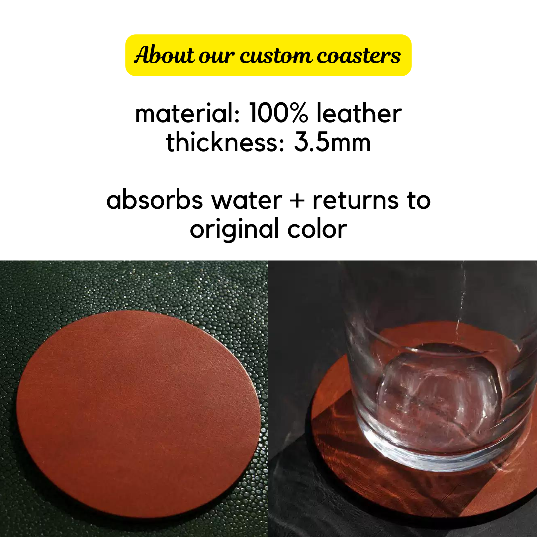  Custom Leather Coaster 