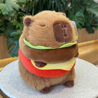 Hamburger Backpack Capybara Plush Toy - patchandbagel