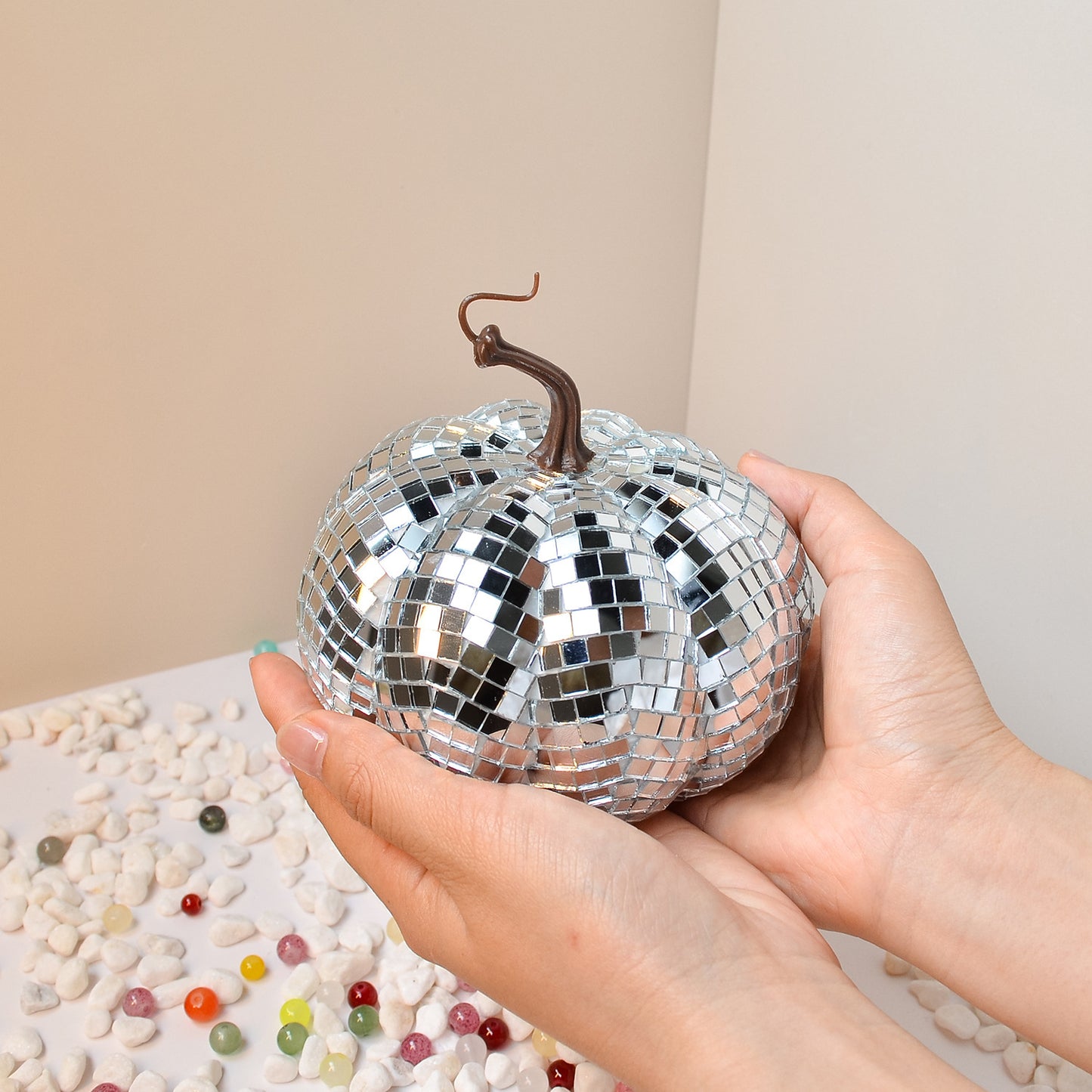  Sparkling Pumpkin Ball Decoration 