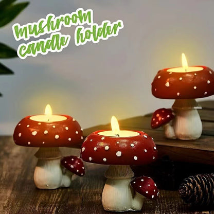  Mushroom Candlestick Resin Ornament 