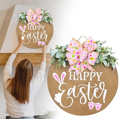  Happy Easter Pine Wood Doorplate 