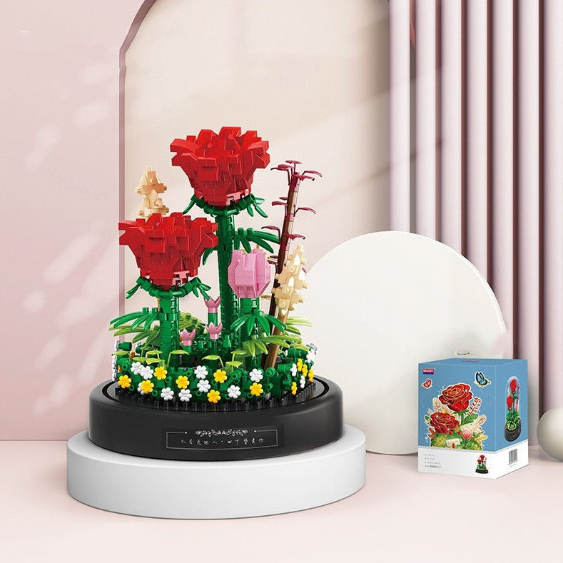 Rose Blossom Blocks: Miniature Garden Assembly Sets - patchandbagel