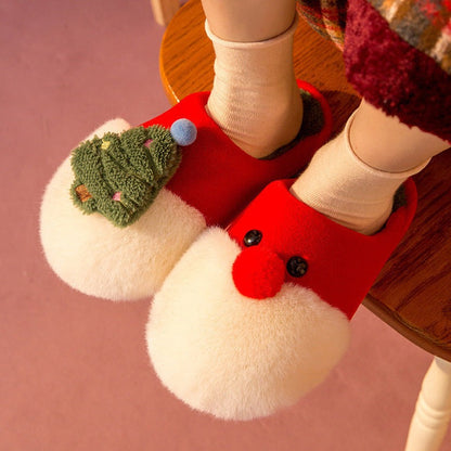 Santa and Christmas Tree Winter Slippers - patchandbagel