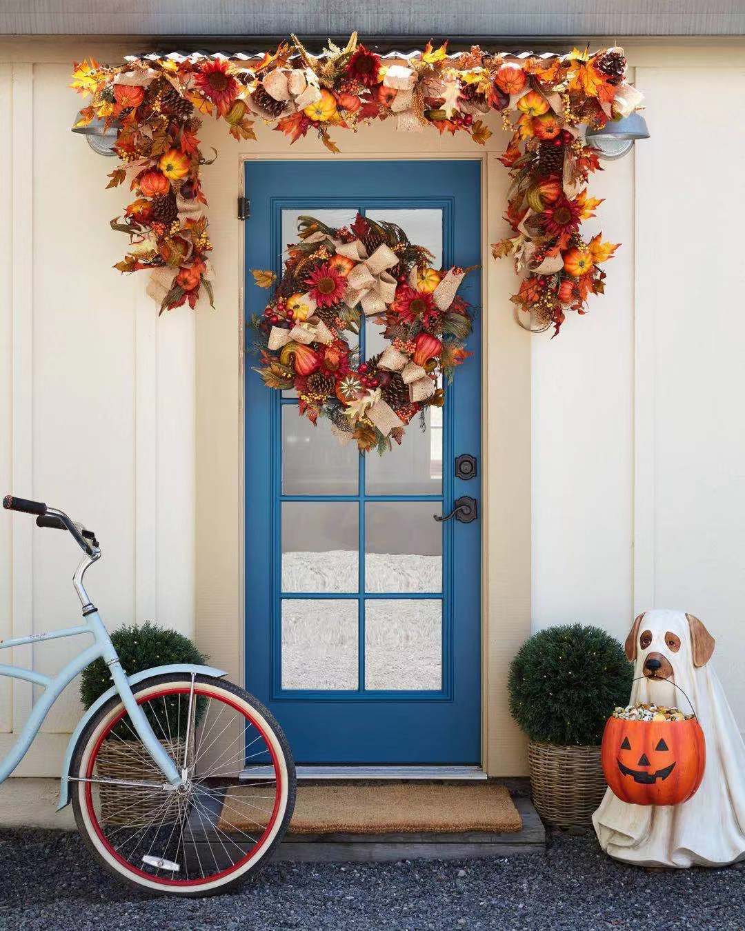  Puppy Pumpkin Candy Bowl & Bag Cat Storage Halloween Ornament 