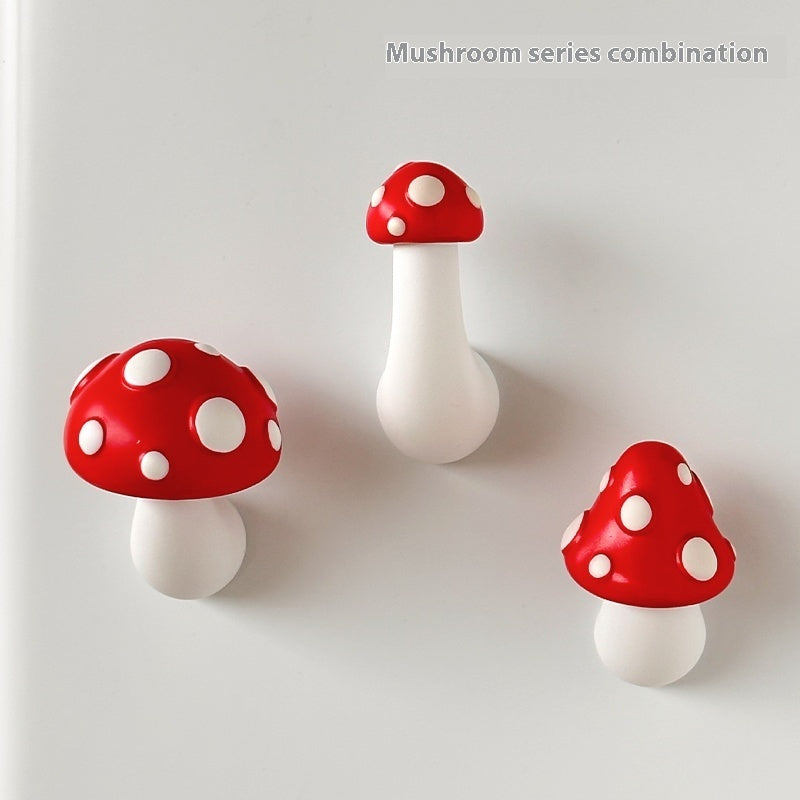  3D Cute Creative Red Mushroom Cartoon Refridgerator Magnets 