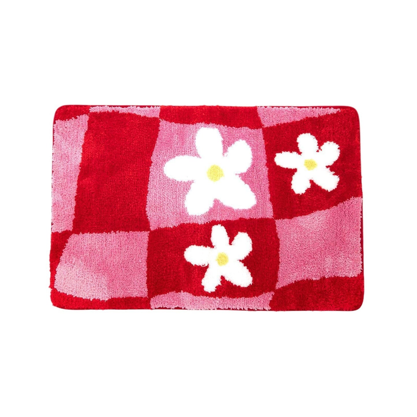  Checkered Daisy Bathroom Rug 