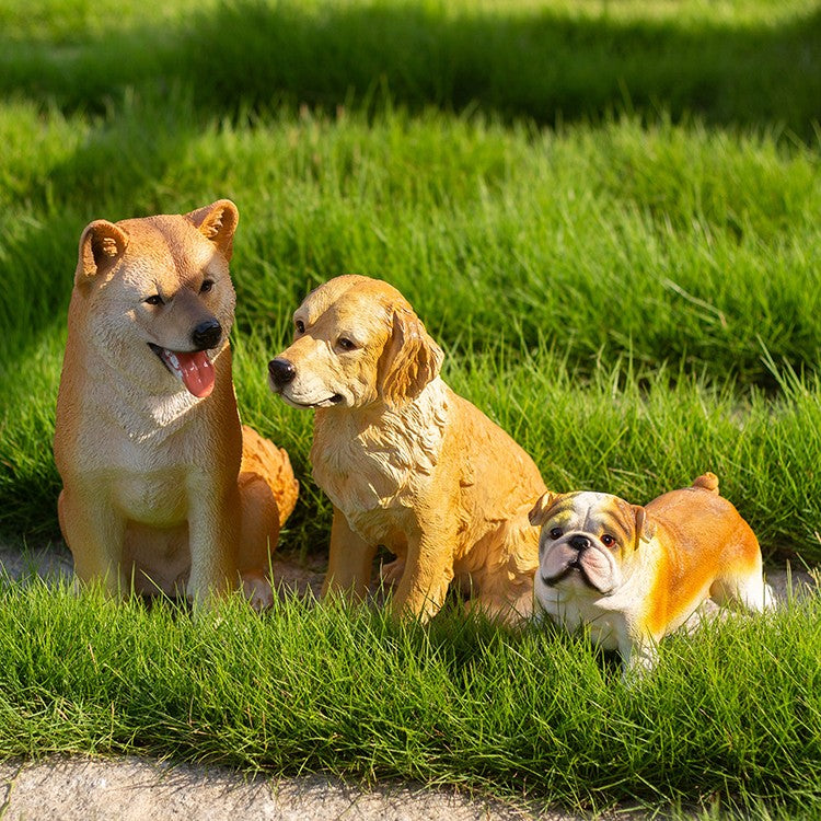  Shiba Dogs Ornament for Courtyard Decor 