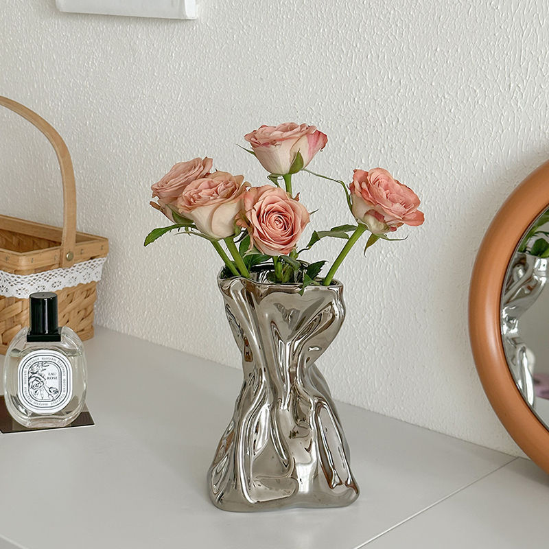  Hand Squeezed Ceramic Vase 