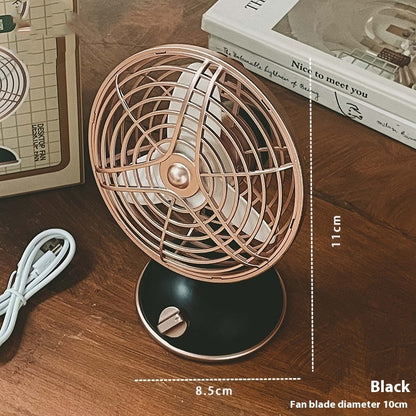  Retro USB Charging Mini Fan 