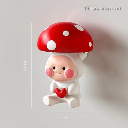  3D Cute Creative Red Mushroom Cartoon Refridgerator Magnets 