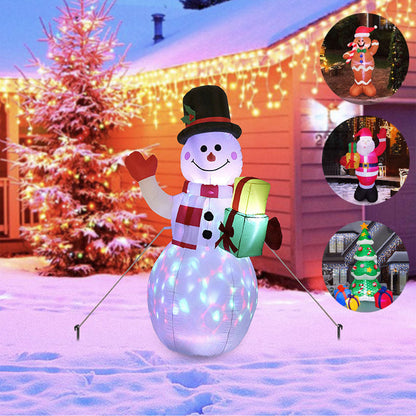 Glowing Christmas LED Santa and Snowman Inflatables - patchandbagel