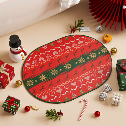  Christmas Diatom Ooze Oval Absorbent Floor Mat 