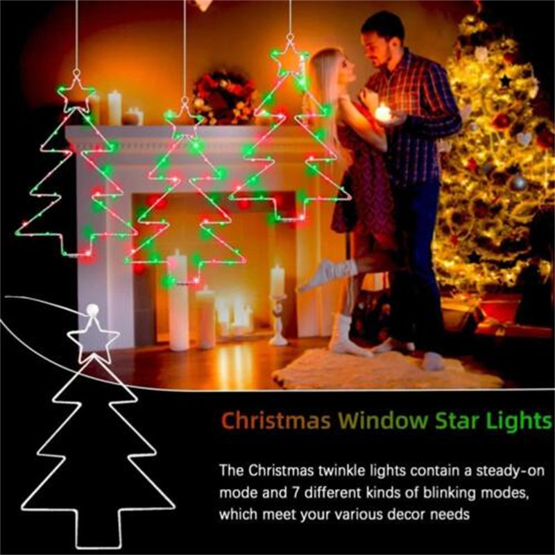 Wrought Iron Christmas Tree Lantern LED Garland - patchandbagel