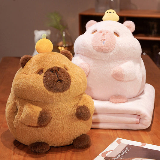 3-in-1 Capybara Plush with Blanket 