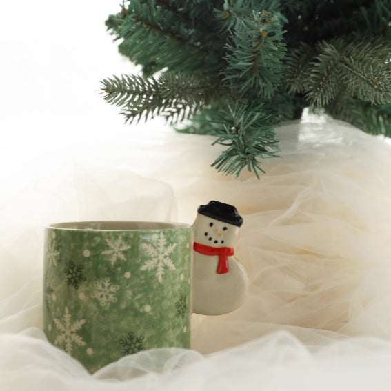 Hand-Painted Gingerbread Man Christmas Ceramic Mug - patchandbagel