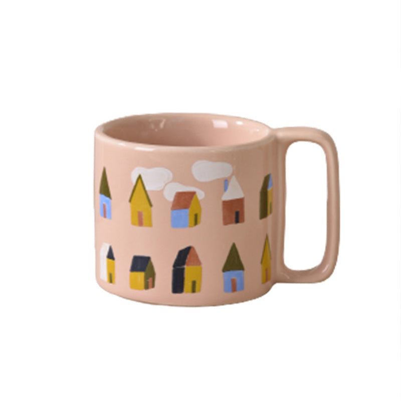  Morning Cheer Pink Cartoon Coffee & Breakfast Mug 