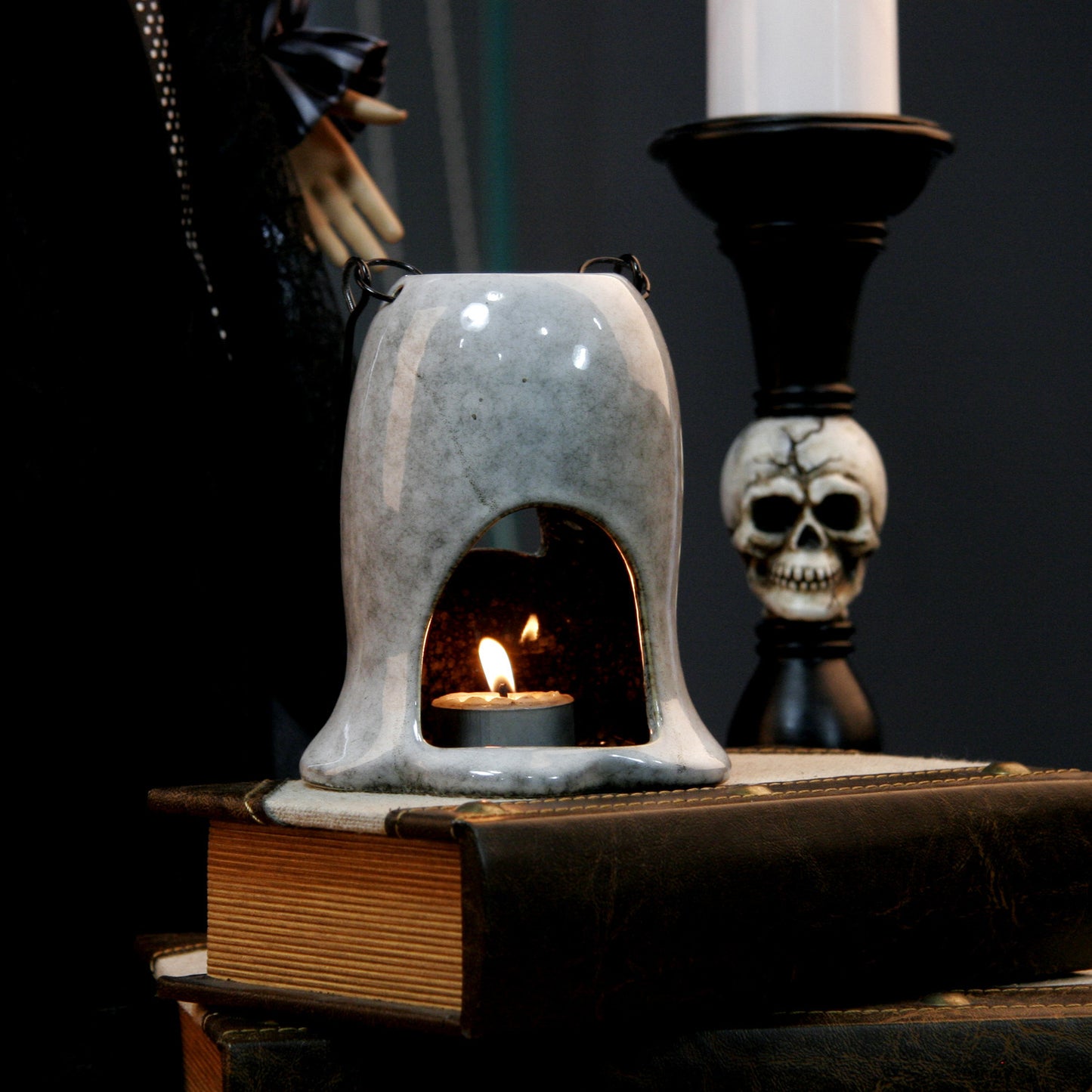  Ghostly Ceramic Halloween Candle Holder 