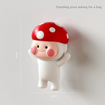  3D Cute Creative Red Mushroom Cartoon Refridgerator Magnets 