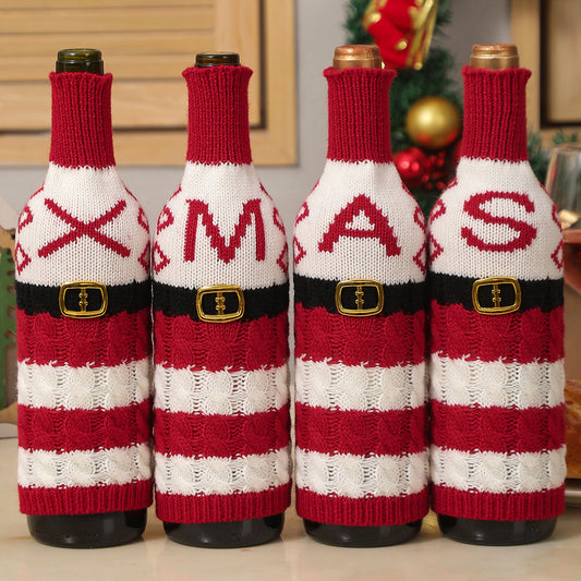  Christmas Theme Knitted Wine Bottle Cover 