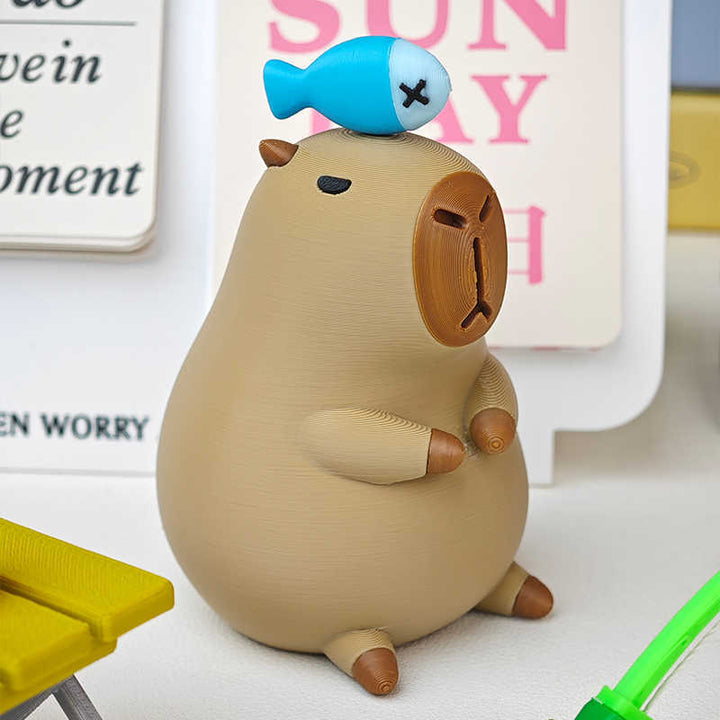  Capybara Fisherman 3D Desktop Ornament 