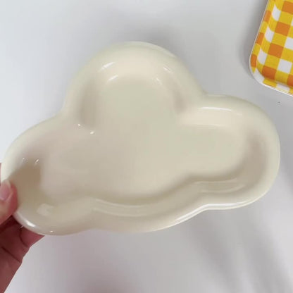 Fluffy Cloud Ceramic Decorative Plate - patchandbagel