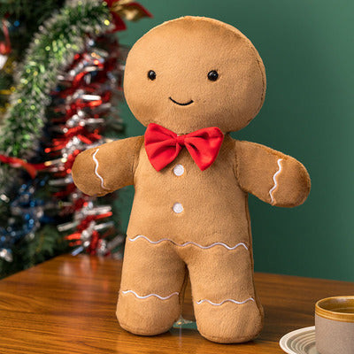 Festive Gingerbread Man Huggable Plushie - patchandbagel