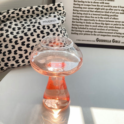 Pink Mushroom Shaped Glass - patchandbagel