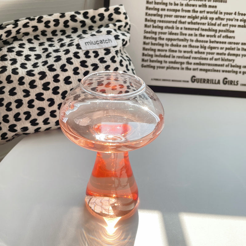  Pink Mushroom Shaped Glass 