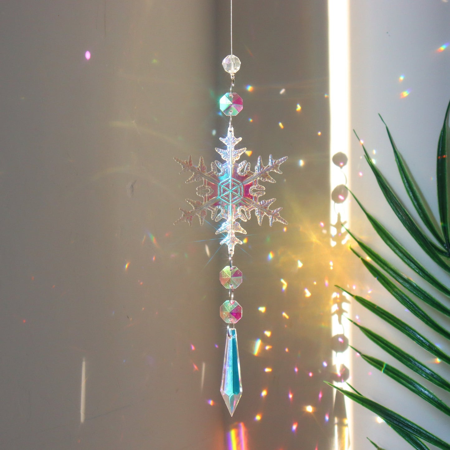 Colorful Snowflake Crystal Sun Catcher - patchandbagel