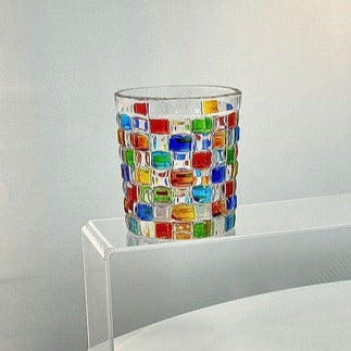 Rainbow Luster Hand-Painted Glass Cup