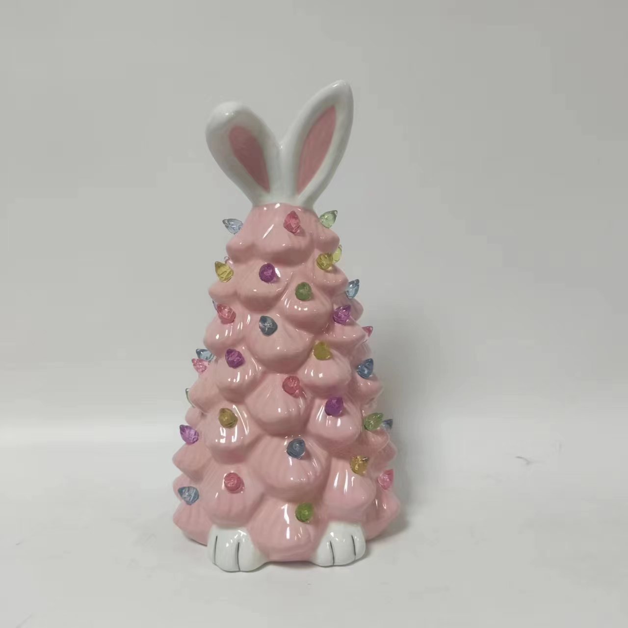  Easter Bunny Shape Ceramic Tree Decorations Spring Easter Bunny Glow Ornaments Easter Bunny Tree 