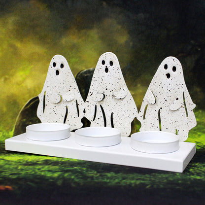  Halloween Triplet Ghosts Candlestick Holder 